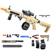 Electric Gel Blaster AR Toy Gun with Drum Mag, Scope & Large Battery - Outdoor Fun Kit M416